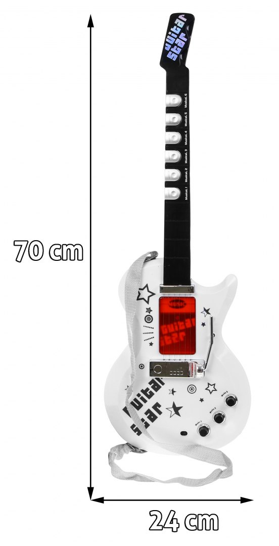 ND28_10927_ZMU_HK-9010D Gitara Elektryczna Wzmacniacz Biała