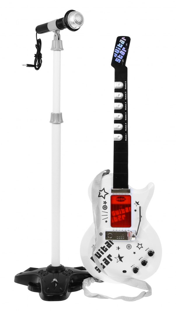 ND28_10927_ZMU_HK-9010D Gitara Elektryczna Wzmacniacz Biała