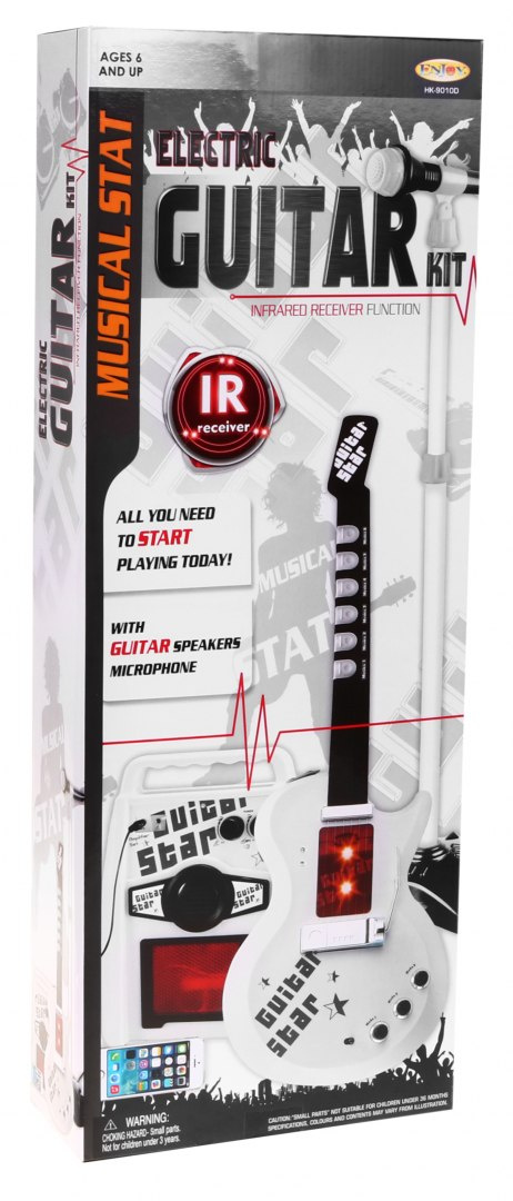 ND28_10927_ZMU_HK-9010D Gitara Elektryczna Wzmacniacz Biała