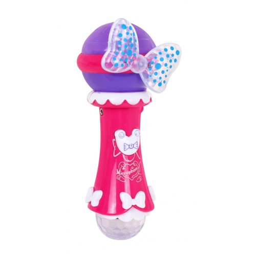 Mikrofon do karaoke dla dzieci 3+ różowy Funkcja zmiany głosu + Światełka + MP3