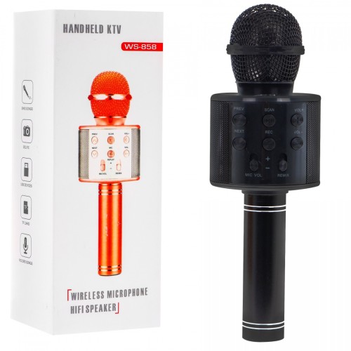 Mikrofon Karaoke Z Głośnikiem Czarny