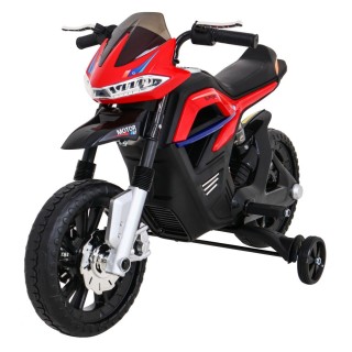 Motor Night Rider na akumulator dla dzieci Czerwony + Kółka pomocnicze + MP3 USB + Gaz w manetce
