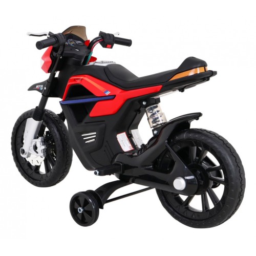 Motor Night Rider na akumulator dla dzieci Czerwony + Kółka pomocnicze + MP3 USB + Gaz w manetce