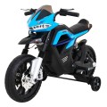 Motor Night Rider na akumulator dla dzieci Niebieski + Kółka pomocnicze + MP3 USB + Gaz w manetce