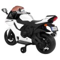 Motorek R1 Superbike elektryczny dla dzieci Biały + Kółka pomocnicze + Klakson + Światła LED