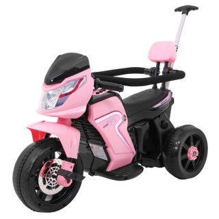 Pchaczyk Rowerek Motorek elektryczny 3w1 dla dzieci Różowy + Piankowa poręcz + Audio LED