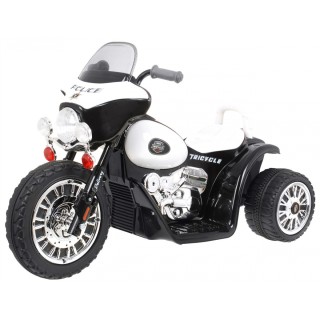 Motorek Chopper na akumulator dla dzieci Czarny + 3 koła + Dźwięki + Światła LED