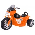 Motorek Chopper na akumulator dla dzieci Pomarańczowy + 3 koła + Dźwięki + Światła LED