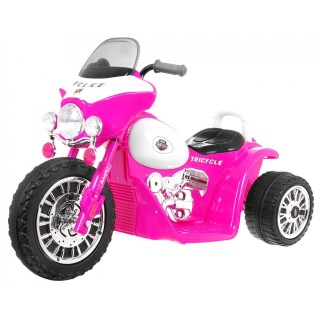 Motorek Chopper na akumulator dla dzieci Różowy + 3 koła + Dźwięki + Światła LED