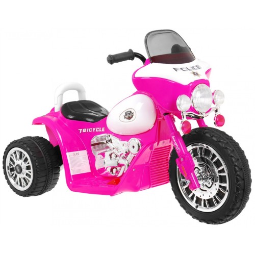 Motorek Chopper na akumulator dla dzieci Różowy + 3 koła + Dźwięki + Światła LED
