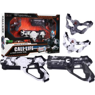 Zestaw 2 Pistolety laserowe i 2 Maski dla dzieci 8+ Laser Tag Moro 4 drużyny + 4 rodzaje broni