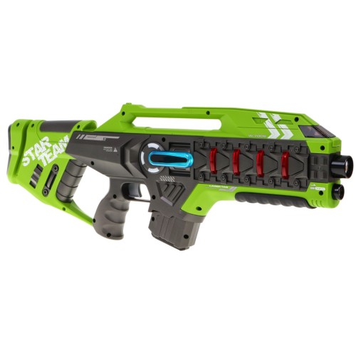 Zestaw 2 pistoletów laserowych dla dzieci 8+ Laser Tag Niebieski Zielony 4 drużyny + 4 rodzaje broni