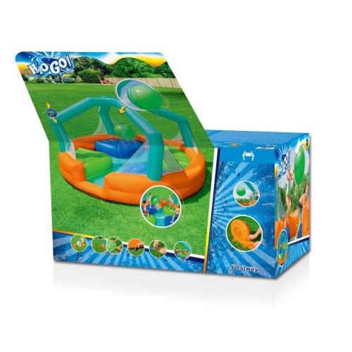 Dmuchany Plac zabaw Park wodny Dodge Drench dla dzieci 5+ BESTWAY + Natrysk wodny + 4 Dmuchane platformy
