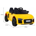 Audi R8 na akumulator dla dzieci Żółty + Pilot