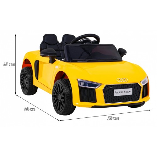 Audi R8 na akumulator dla dzieci Żółty + Pilot