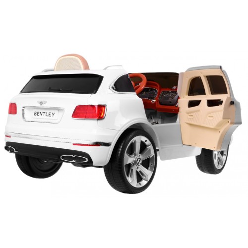 Auto na akumulator Bentley Bentayga dla dzieci Biały + Koła EVA + Radio MP3 + Pilot