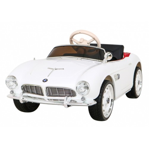 Autko BMW 507 Retro elektryczne dla dzieci Biały roadster