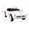Autko BMW 507 Retro elektryczne dla dzieci Biały roadster