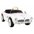 Autko BMW 507 Retro elektryczne dla dzieci Biały roadster