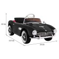 Autko BMW 507 Retro elektryczne dla dzieci Czarny Roadster