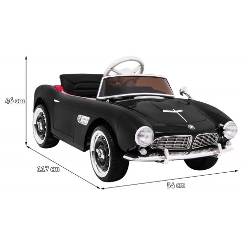Autko BMW 507 Retro elektryczne dla dzieci Czarny Roadster
