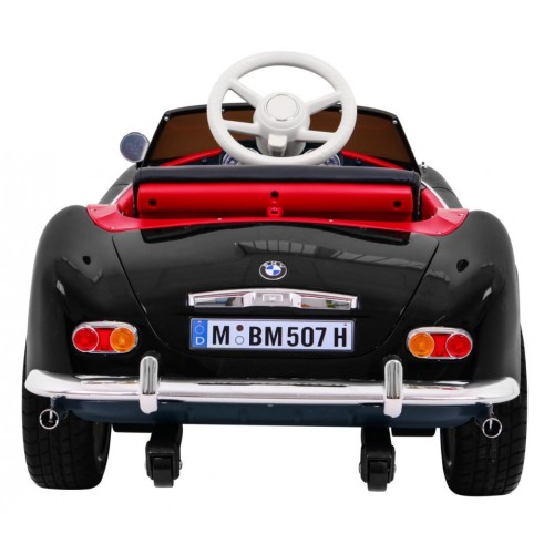 Autko BMW 507 Retro elektryczne dla dzieci Czarny Roadster