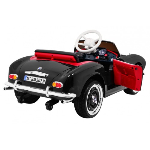 Autko BMW 507 Retro elektryczne dla dzieci Czarny Roadster