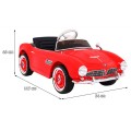 Autko BMW 507 Retro elektryczne dla dzieci Czerwony Roadster
