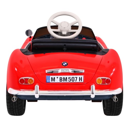 Autko BMW 507 Retro elektryczne dla dzieci Czerwony + Audio LED + Pilot + Ekoskóra + EVA + Wolny Start