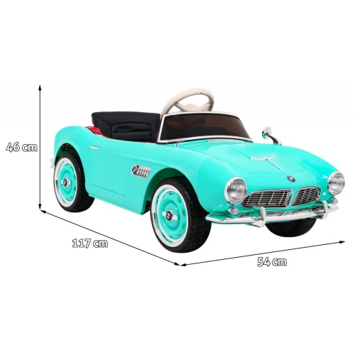 Autko BMW 507 Retro elektryczne dla dzieci Zielony