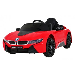 BMW I8 Lift Auto na akumulator Czerwony + Pilot + Wolny Start + 3-pkt pasy + MP3 USB + LED