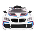 BMW M6 GT3 Auto na akumulator dla dzieci Biały + Nawiew powietrza + Dźwięki MP3 Światła + Pilot