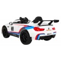 BMW M6 GT3 Auto na akumulator dla dzieci Biały + Nawiew powietrza + Dźwięki MP3 Światła + Pilot