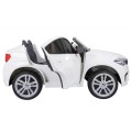 BMW X6M XXL dla 2 dzieci Biały + Pilot + Ekoskóra + Pasy + Wolny Start + MP3 USB + LED