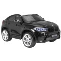 BMW X6M XXL dla 2 dzieci Czarny + Pilot + Ekoskóra + Pasy + Wolny Start + MP3 USB + LED