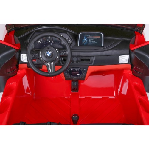 BMW X6M XXL dla 2 dzieci Czerwony SUV + Pilot + Ekoskóra