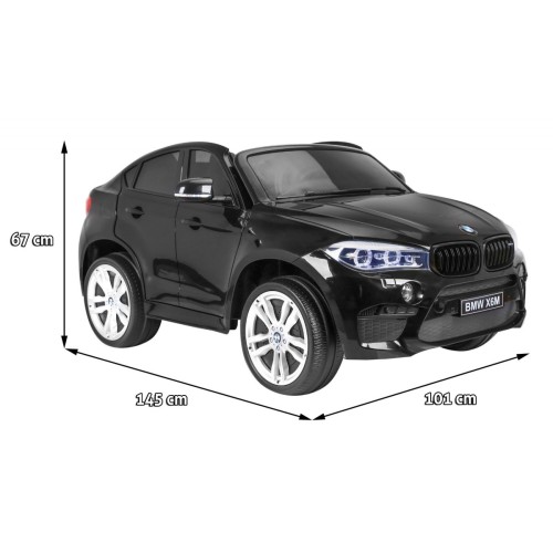BMW X6M XXL dla 2 dzieci Lakier Czarny SUV + Pilot + Ekoskóra
