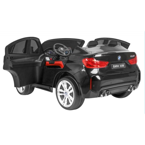 BMW X6M XXL dla 2 dzieci Lakier Czarny SUV + Pilot + Ekoskóra