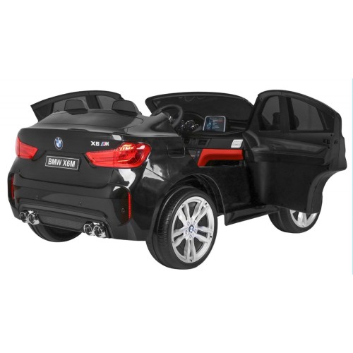 BMW X6M XXL dla 2 dzieci Lakier Czarny SUV + Pilot + Ekoskóra
