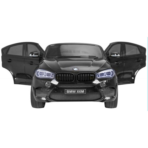 BMW X6M XXL dla 2 dzieci Lakier Czarny SUV + Pilot + Ekoskóra