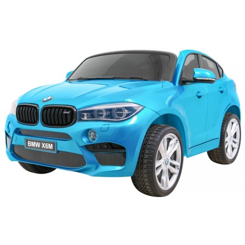 BMW X6M XXL dla 2 dzieci Lakier Niebieski + Pilot + Ekoskóra + Pasy + Wolny Start + MP3 + LED