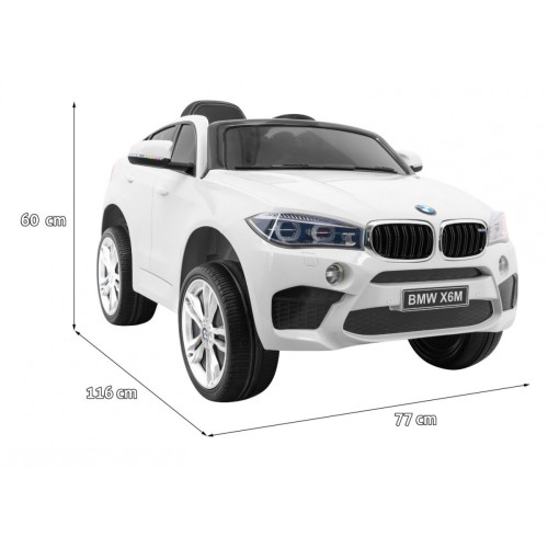 BMW X6M Elektryczne Autko dla dzieci, Biały SUV + Pilot