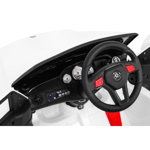 Autko City Rider dla dzieci Biały + Pilot + Regulacja kierownicy + Wolny Start + MP3 USB + LED