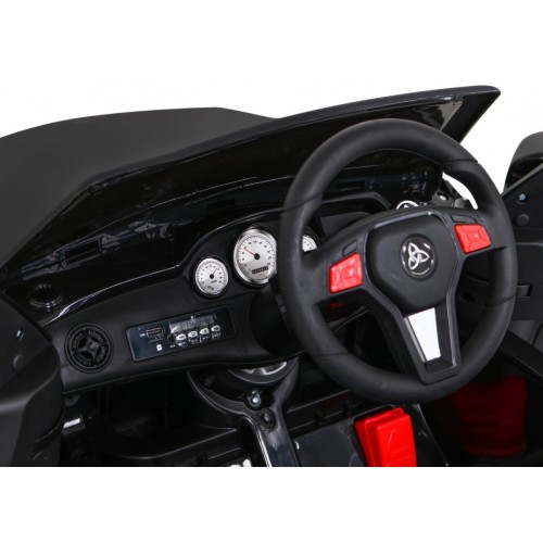 Autko City Rider dla dzieci Czarny + Pilot + Regulacja kierownicy + Wolny Start + MP3 USB + LED