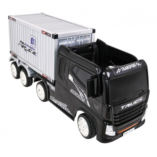 Pojazd Container Truck Czarny + Naczepa