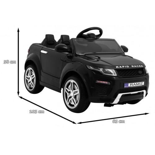 Autko Rapid Racer elektryczne dla dzieci, Czarny SUV + Pilot