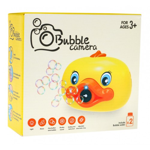 Camera Duck Making Bubbles Blue
