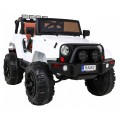 Auto na akumulator All Terrain dla dzieci Biały Terenówka typu jeep + Pilot + Światła Dźwięki