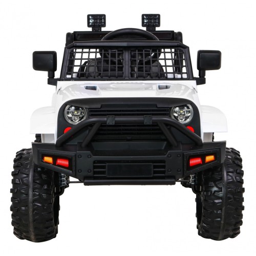 Autko Jeep Dark Night na akumulator dla dzieci Biały + Wolny Start + EVA + Audio LED