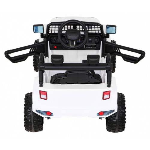 Autko Jeep Dark Night na akumulator dla dzieci Biały + Wolny Start + EVA + Audio LED